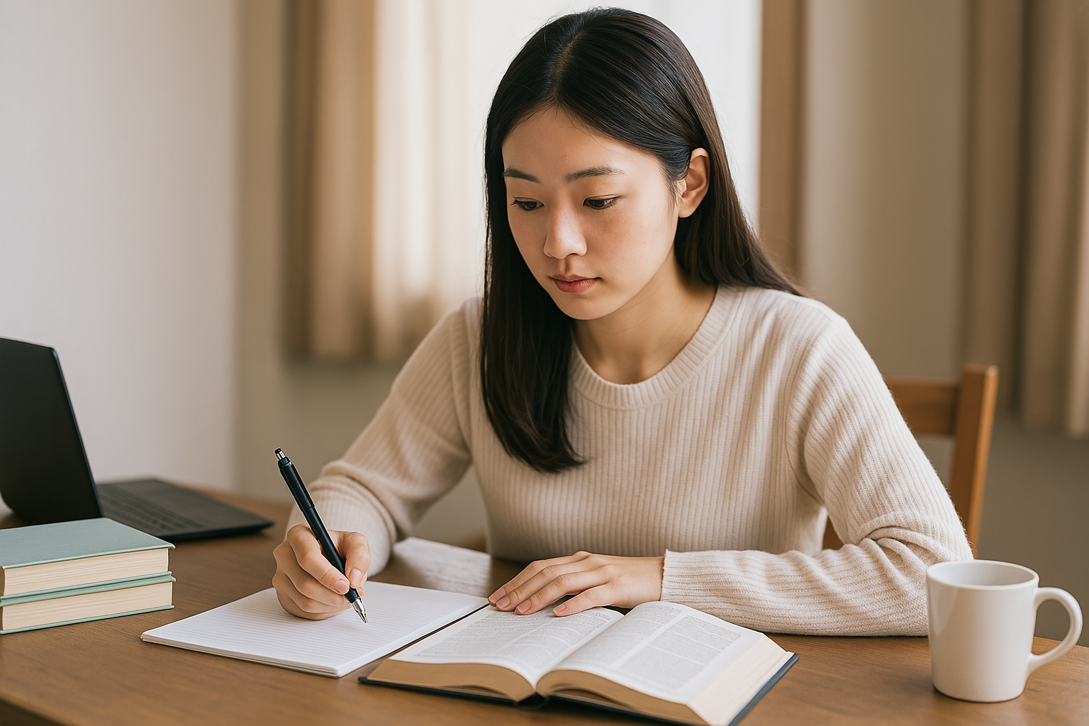 資格勉強をする学生